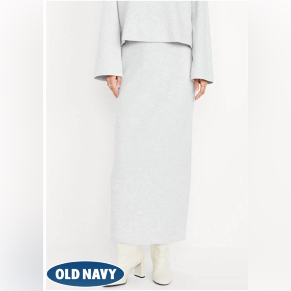 Old Navy Light Gray Maxi Column Skirt
